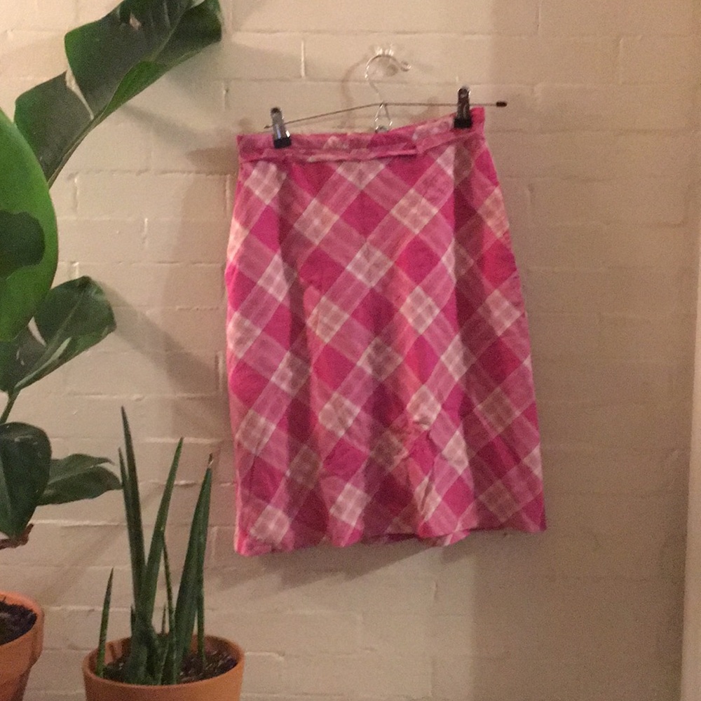 Pink Plaid Skirt Size Small